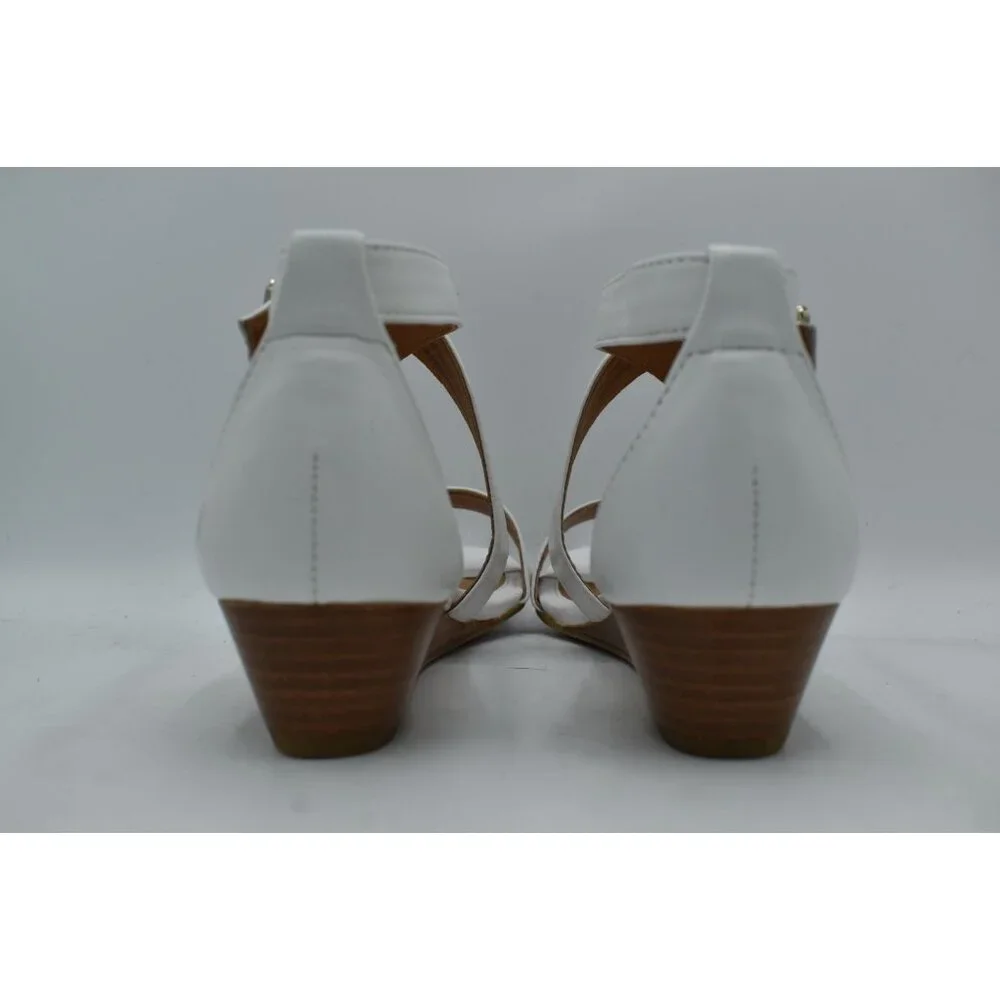 Sofft Womens‎ Size 10 Innis White Leather Open Toe Sandals Shoes
